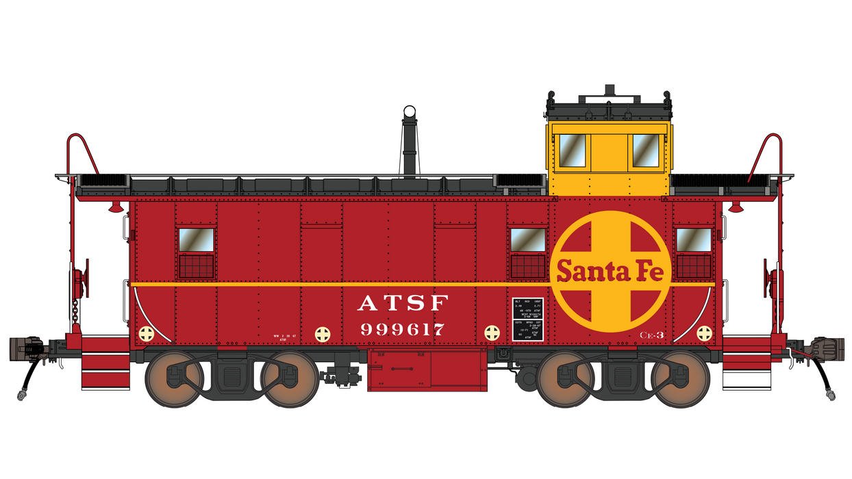 Santa Fe Peaked Roof Caboose CE-3 - Mid-Life 999617