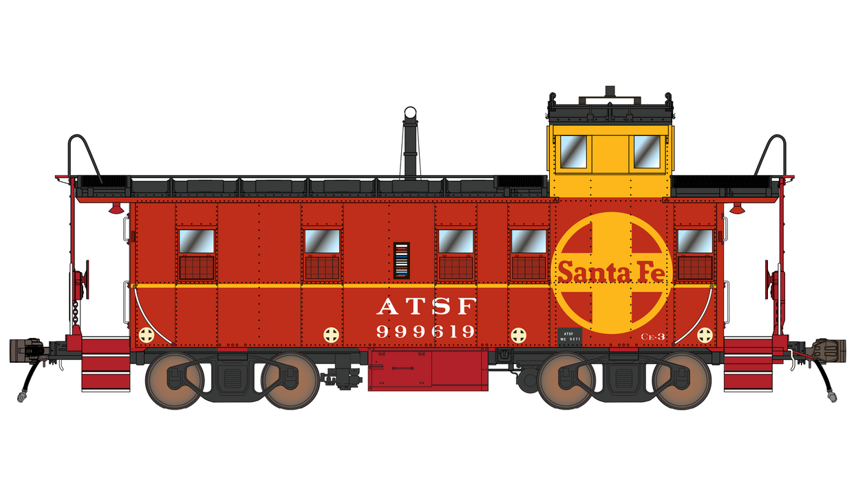 Santa Fe Peaked Roof Caboose CE-3 - Mid-Life 999619