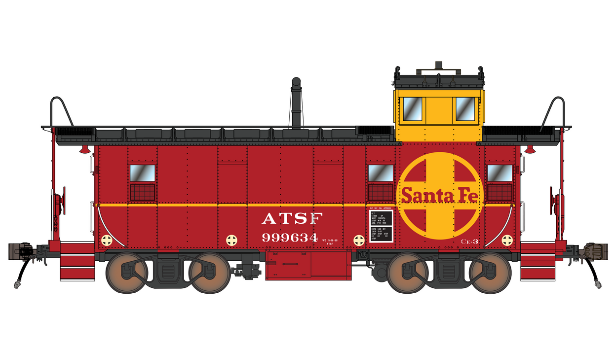Santa Fe Peaked Roof Caboose CE-3 - Mid-Life 999634