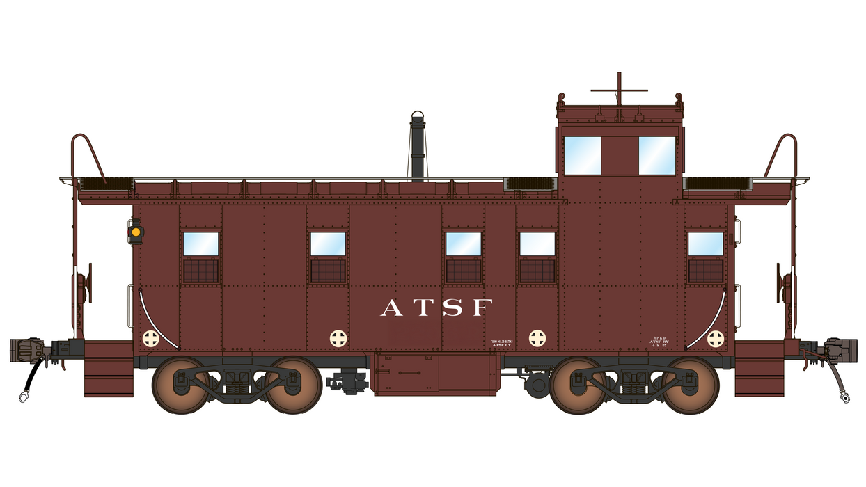 Santa Fe Peaked Roof Caboose 2200s - Radio - Un-Numbered