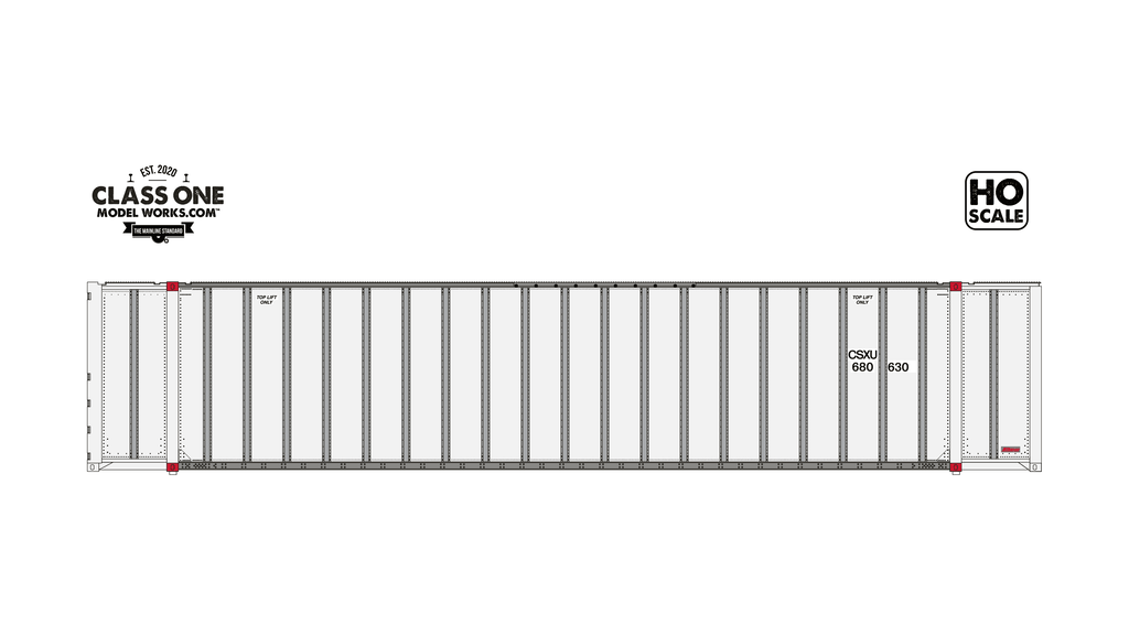 A sideview of the 2-Pack Monon 48' Exterior Post - CSX - Run 2 