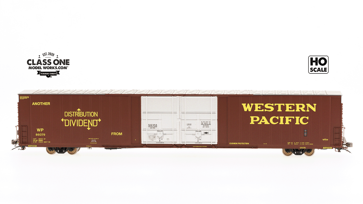 THRALL 86' HIGHCUBE BOXCAR - 4 DOOR - WESTERN PACIFIC - RUN 2