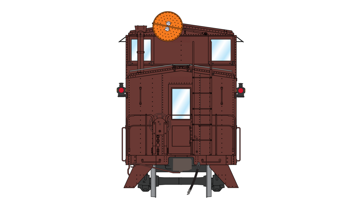 Santa Fe Peaked Roof Caboose 2200s - Wig-Wag - Un-Numbered