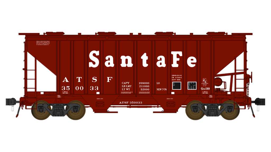 PS 3000CD Two-Bay Hopper Car - Santa Fe