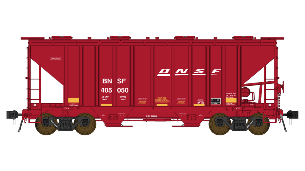 PS 3000CD Two-Bay Hopper Car - BNSF - Tuscan