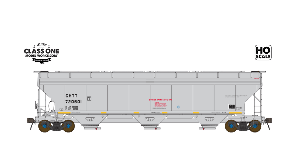 A side view of the ARI 5200 Hopper Car - Chicago Heights Terminal Transfer