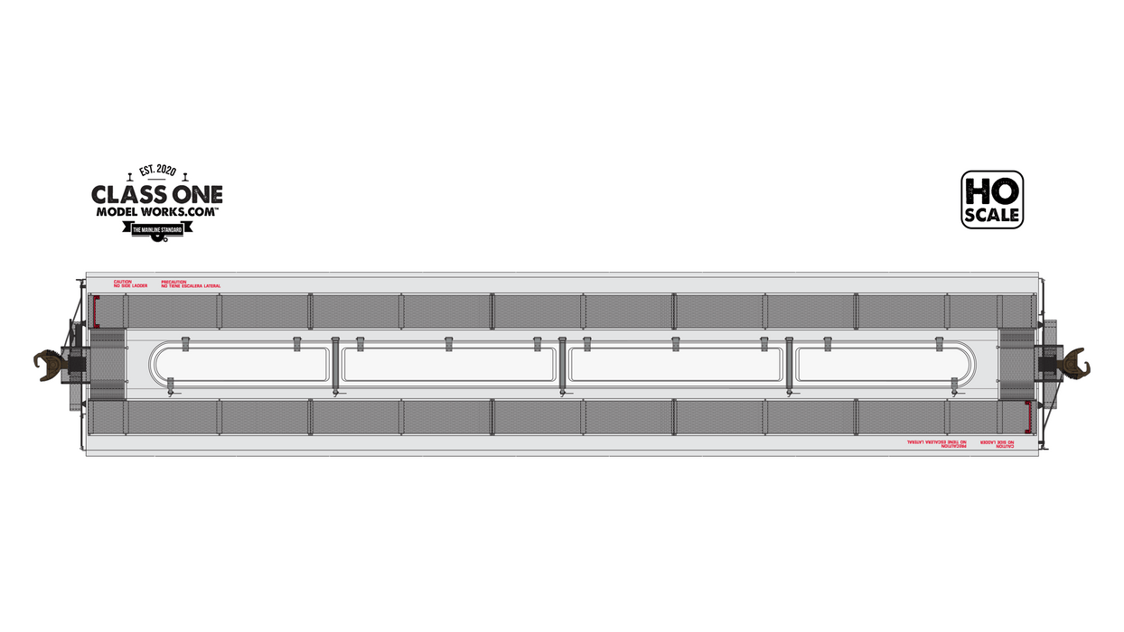 A top view of the ARI 5200 Hopper Car - Crab Orchard and Egyptian