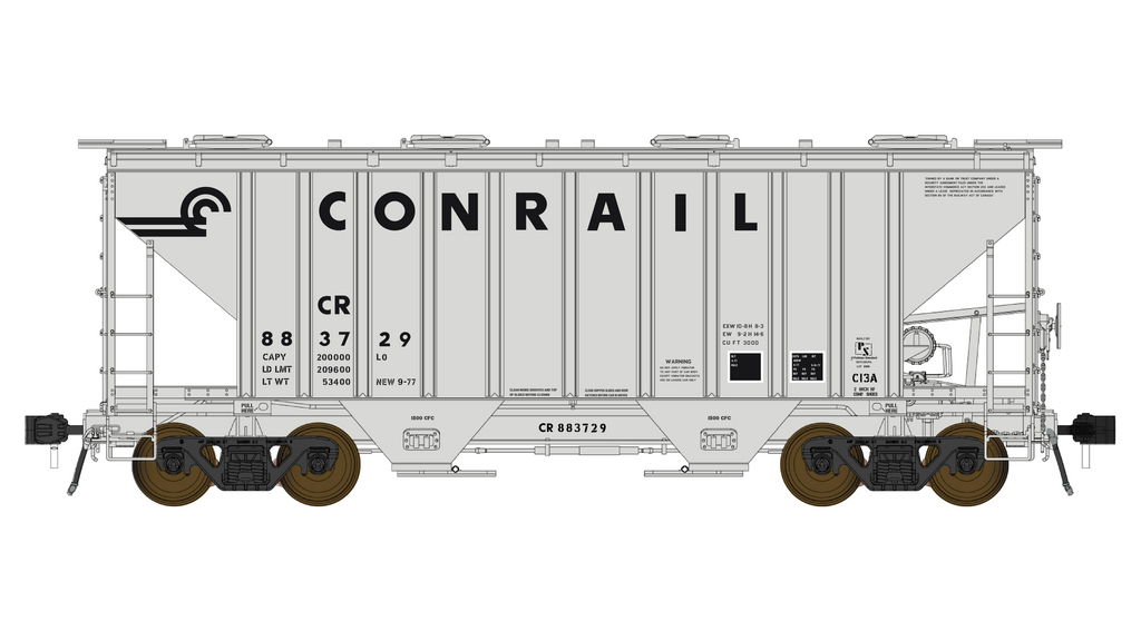 PS 3000CD Two-Bay Hopper Car - Conrail