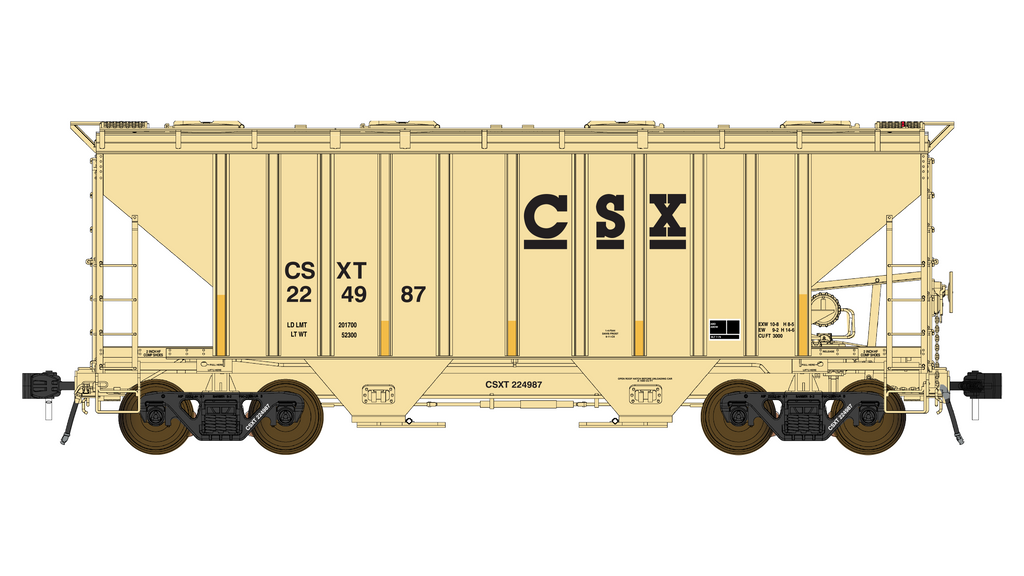 PS 3000CD Two-Bay Hopper Car - CSX