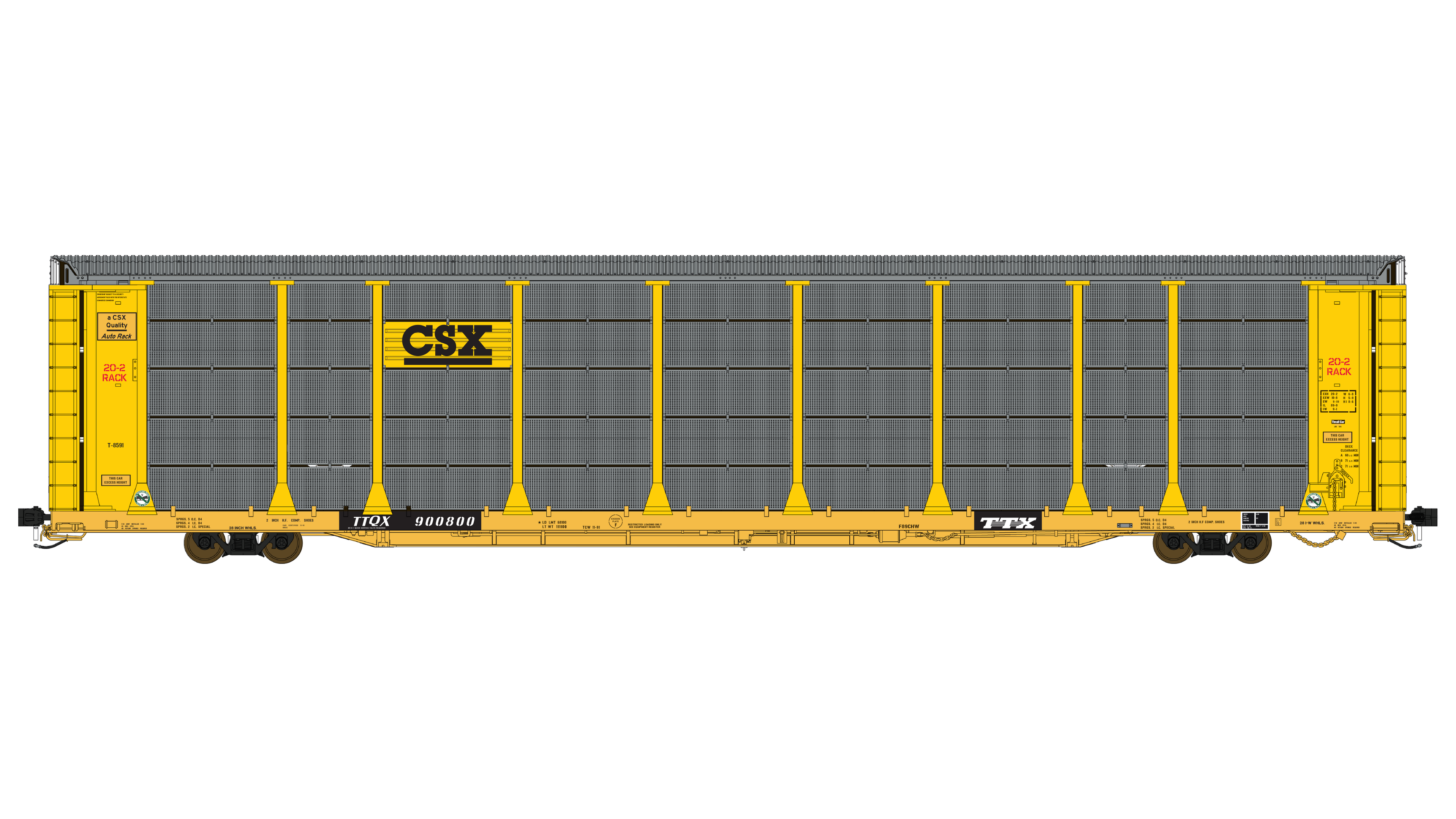 Csxt Auto Rack Thrall 20-2 Autorack - Type A - CSX — Class One Model Works