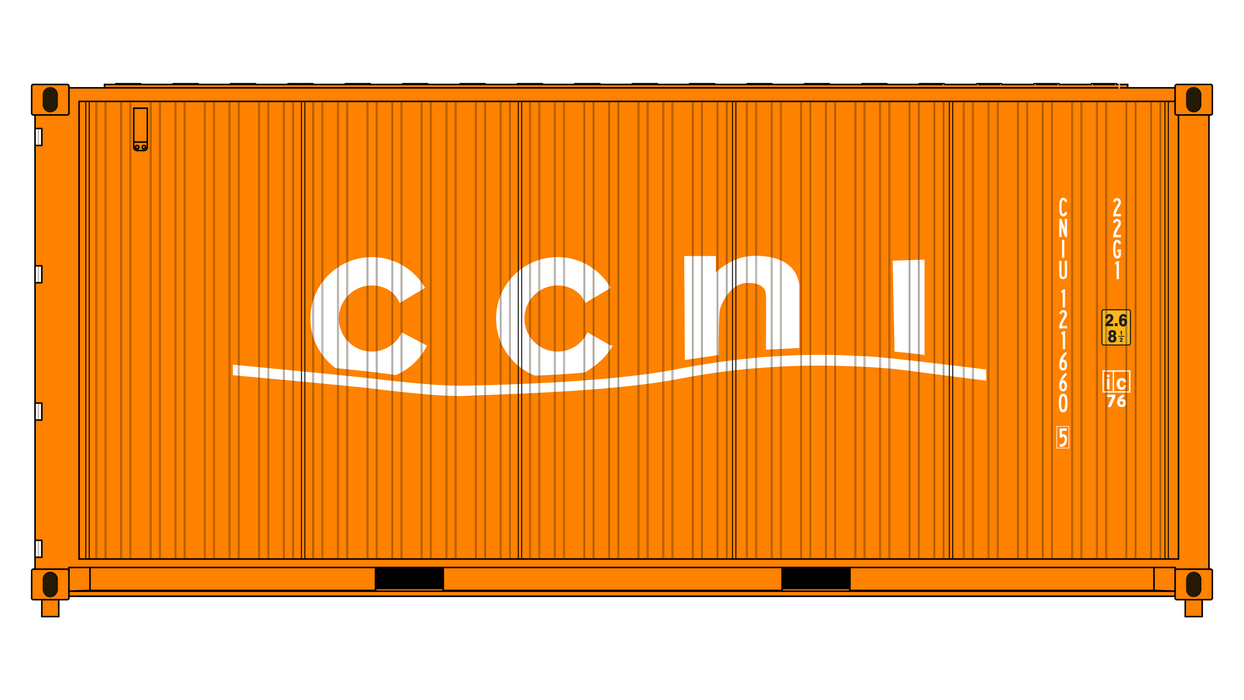 3-Pack CIMC 20' Corrugated Containers - CCNI