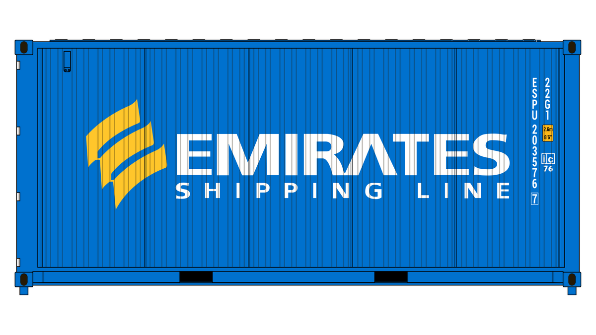 3-Pack CIMC 20' Corrugated Containers - Emirates Shipping Line — Class ...