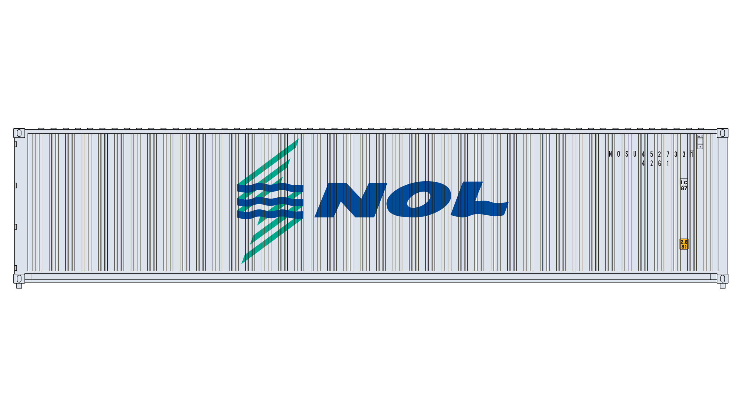 3-Pack CIMC 40' Corrugated Containers - Neptune Orient Lines — Class ...