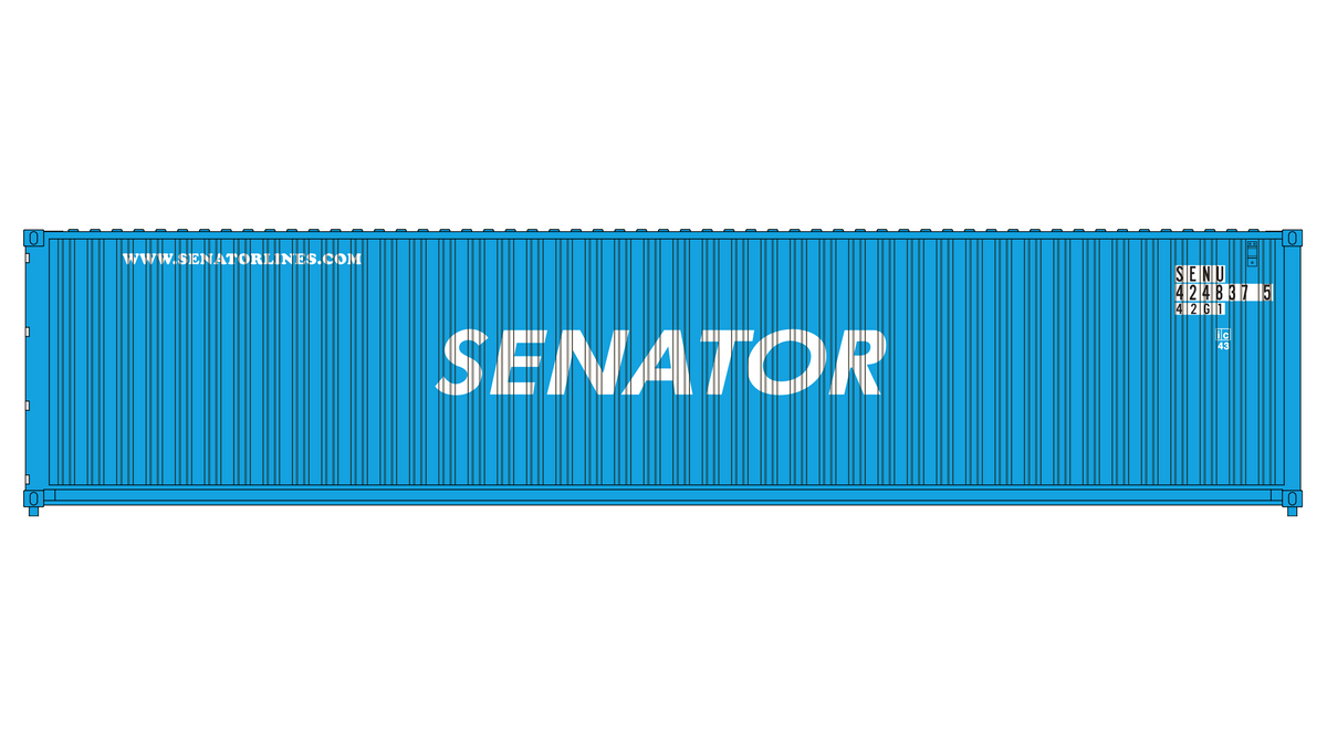 3-Pack CIMC 40' Corrugated Containers - Senator Lines — Class One Model ...