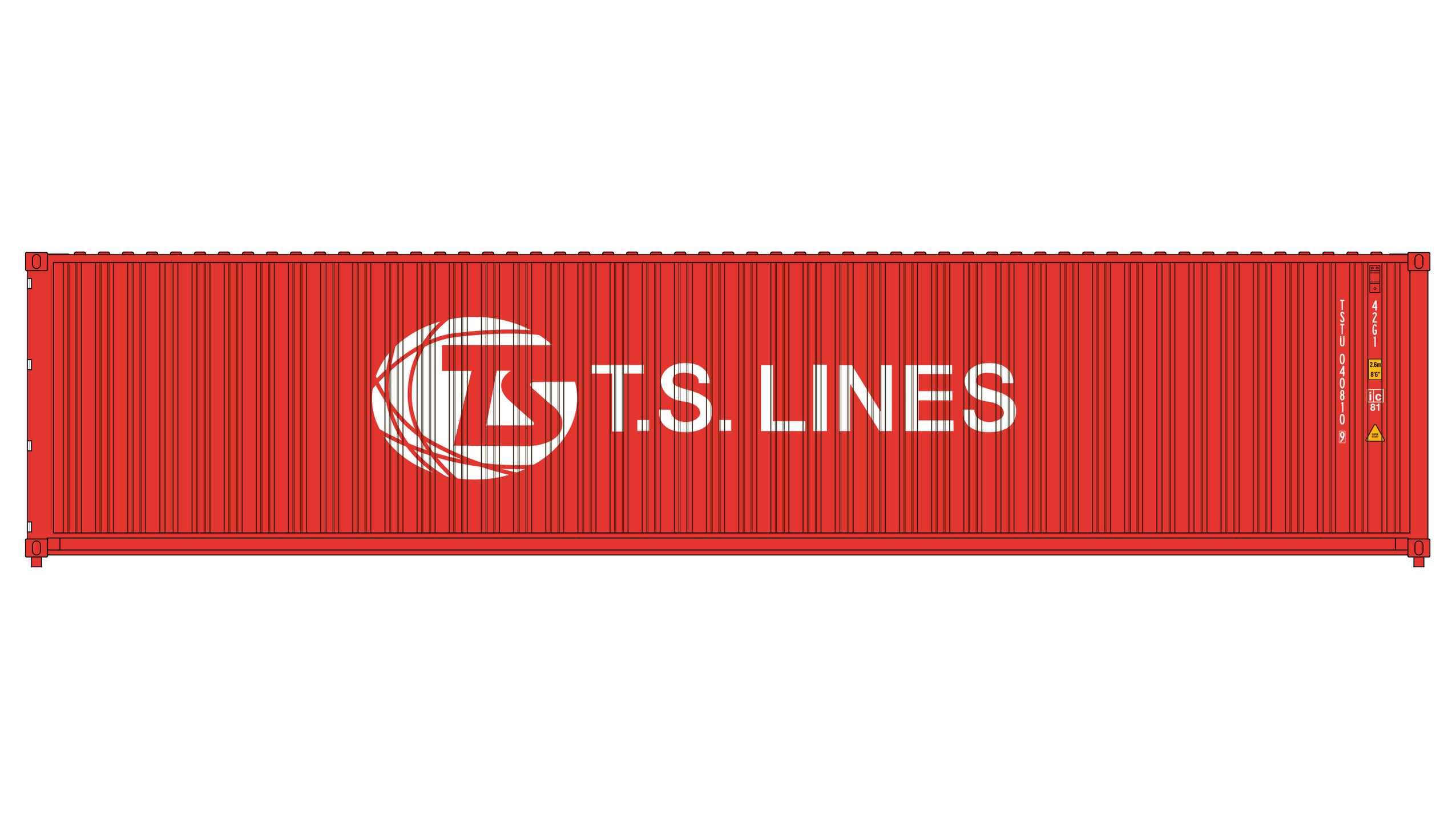 3-Pack CIMC 40' Corrugated Containers - TS Lines — Class One Model Works