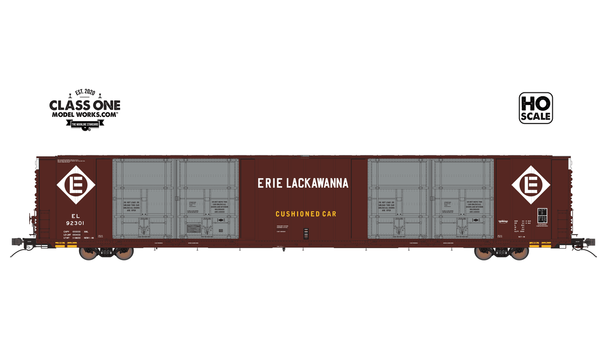 THRALL 86' HIGHCUBE BOXCAR - 8 DOOR - ERIE LACKAWANNA