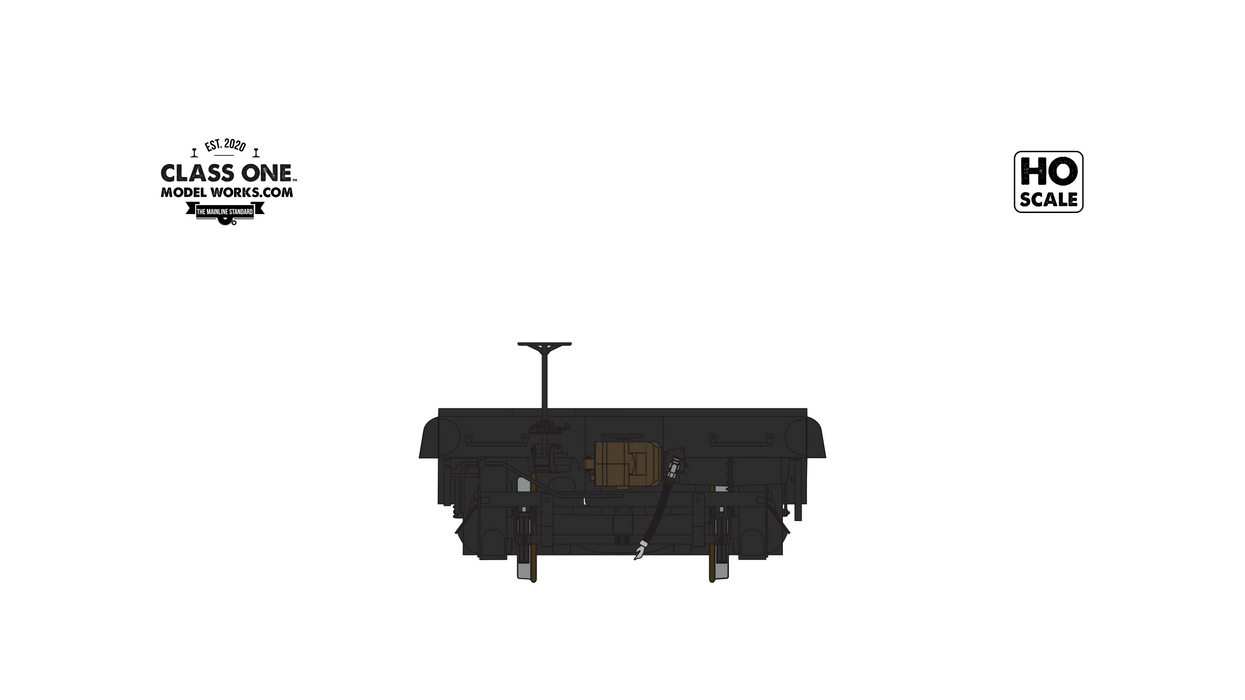 A back view of GSC Heavy Duty Flatcar Delaware & Hudson model in HO Scale by ClassOneModelWorks.com