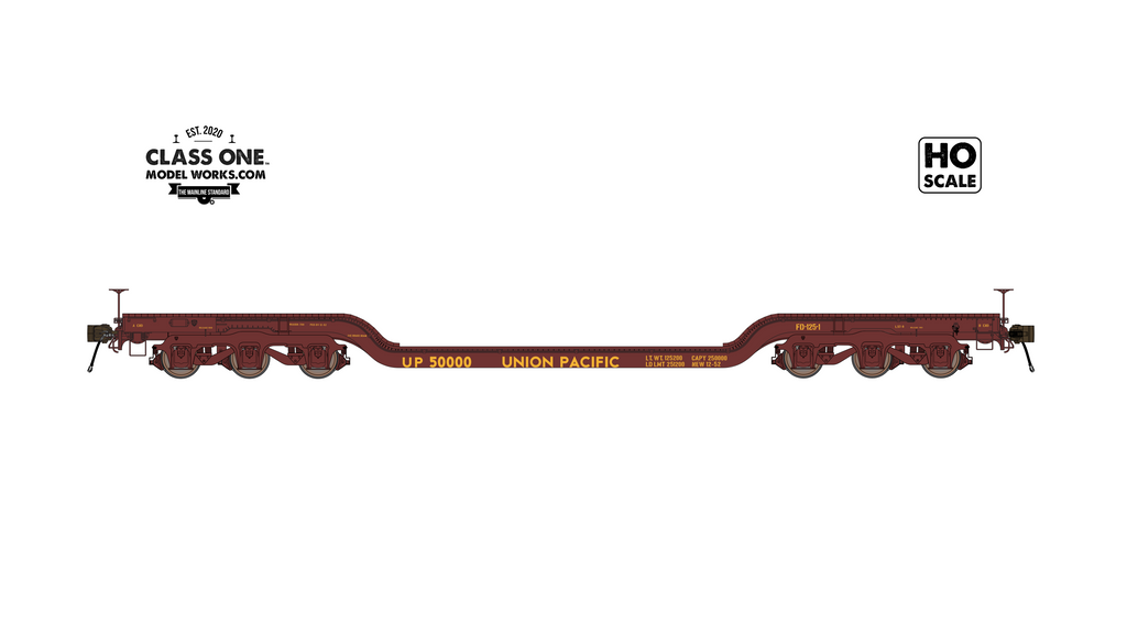 GSC Heavy Duty Flatcar Union Pacific in HO Scale by ClassOneModelWorks.com