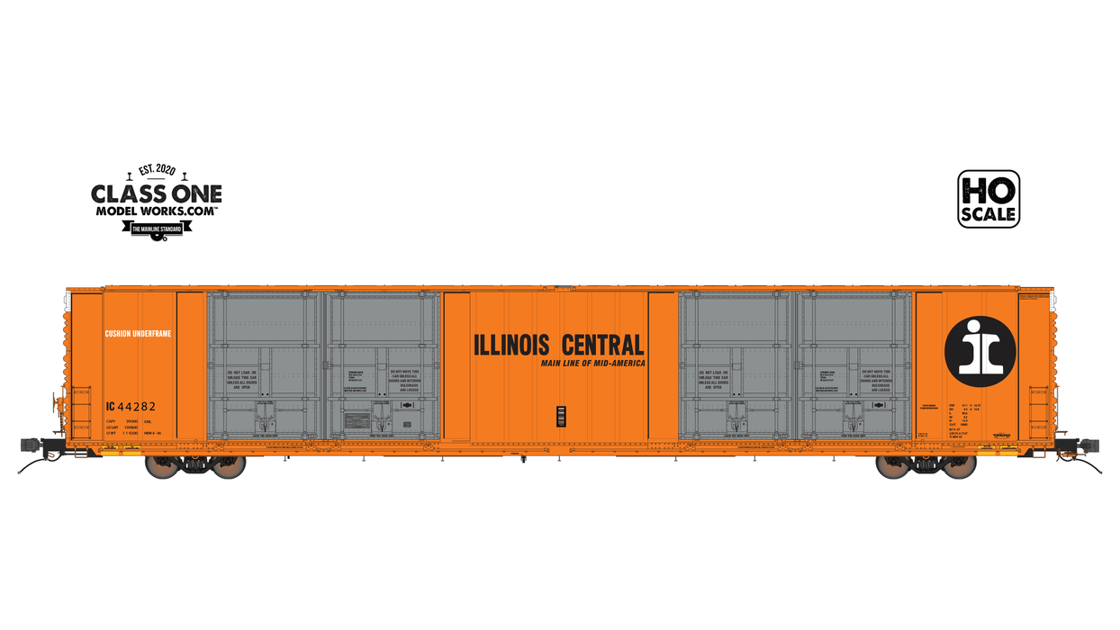 THRALL 86' HIGHCUBE BOXCAR - 8 DOOR - ILLINOIS CENTRAL