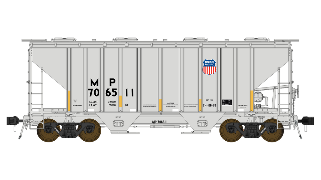 PS 3000CD Two-Bay Hopper Car - MP/UP Merger