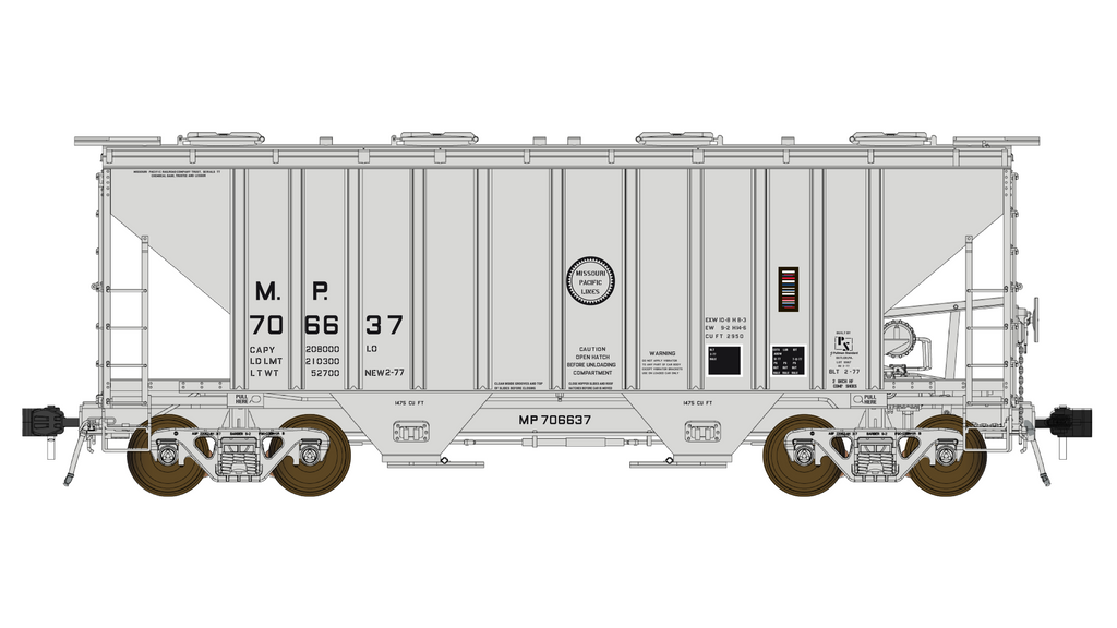 PS 3000CD Two-Bay Hopper Car - Missouri Pacific