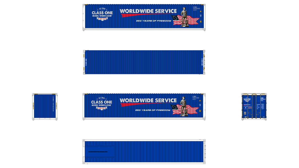 3-Pack CIMC 40' Corrugated Containers - COMW 250th