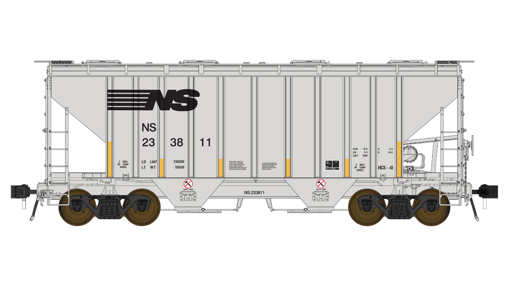 PS 3000CD Two-Bay Hopper Car - Norfolk Southern