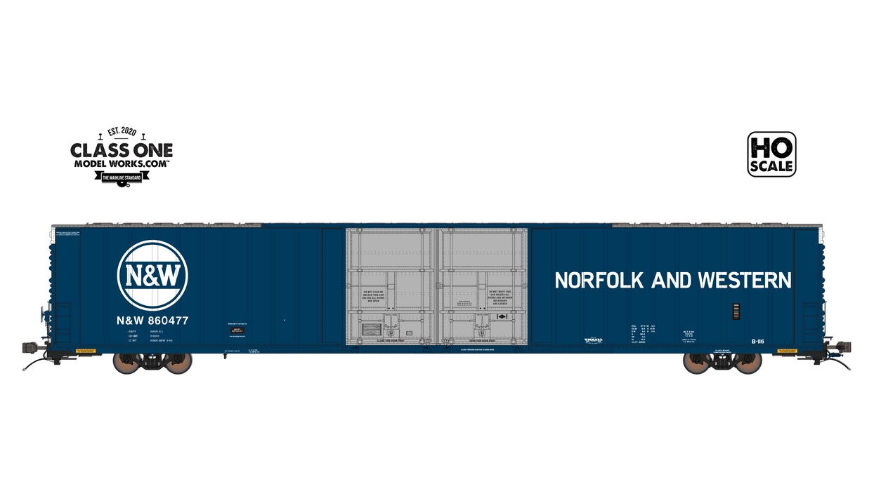 THRALL 86' HIGHCUBE BOXCAR - 4 DOOR - NORFOLK & WESTERN