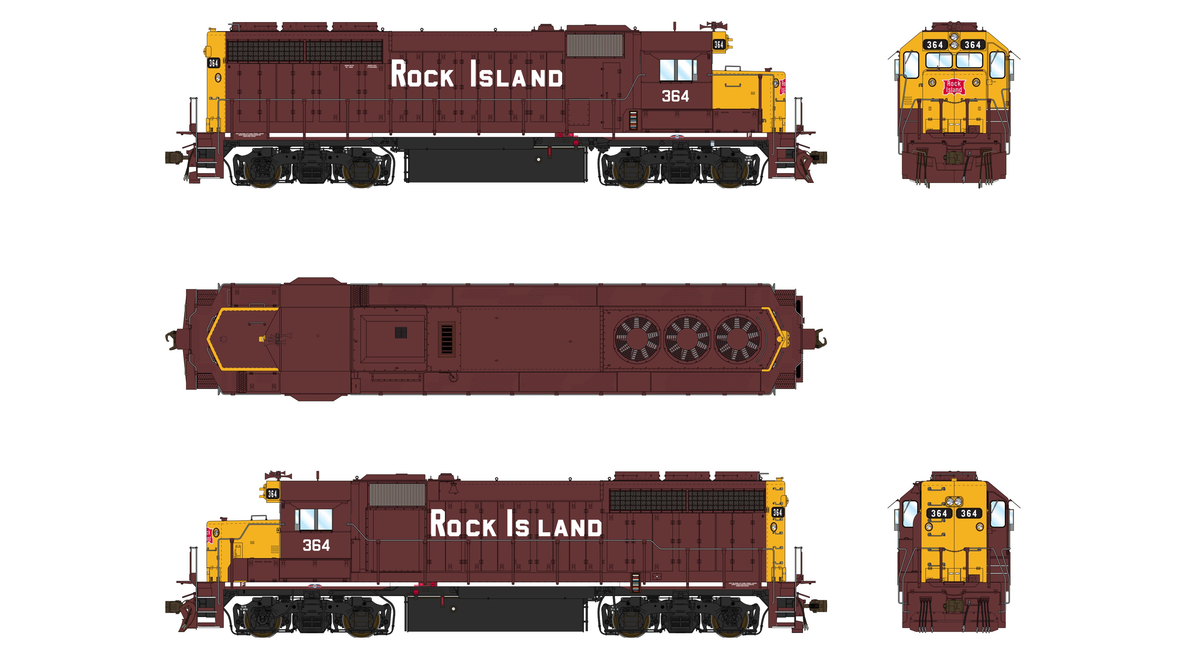 EMD GP40 1A3 - Rock Island 364 — Class One Model Works