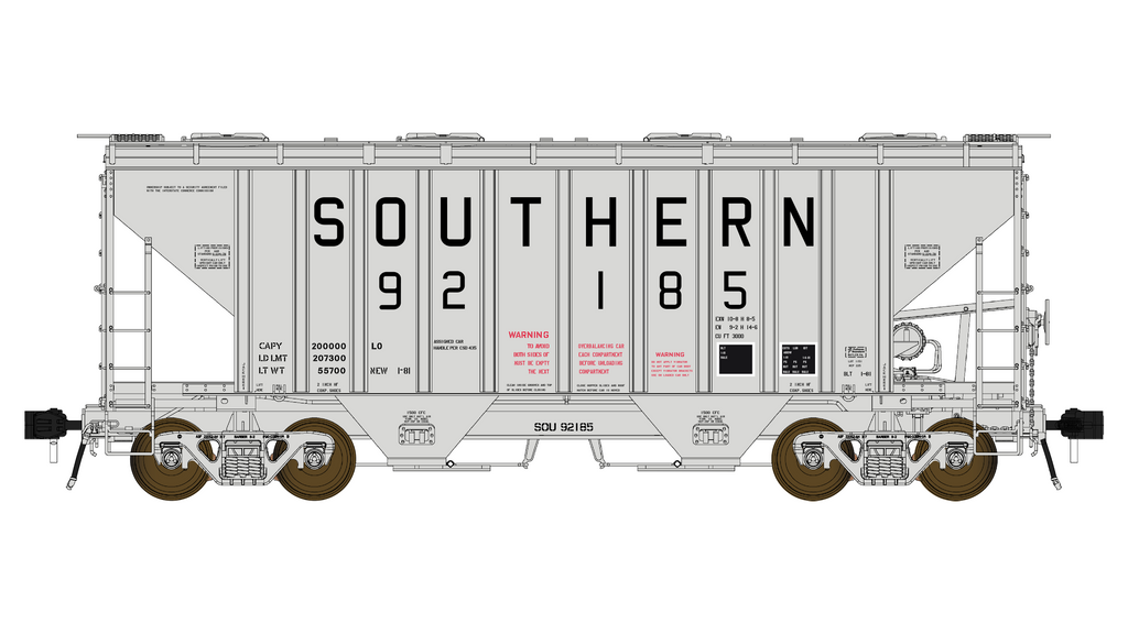 PS 3000CD Two-Bay Hopper Car - Southern