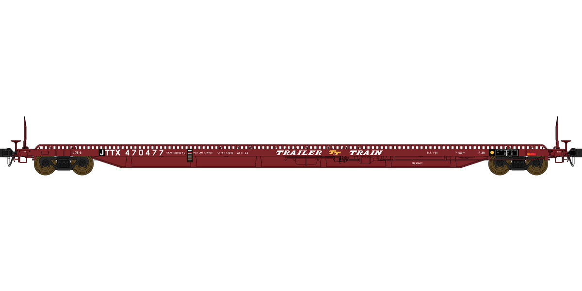F39 Flatcar 75' - Trailer Train - JTTX — Class One Model Works