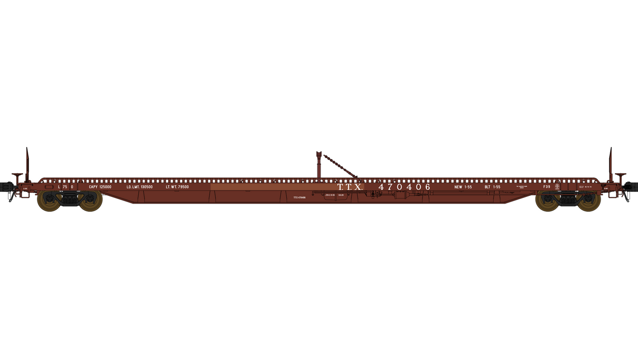 F39 Flatcar 75' - Trailer Train - T.T.X.