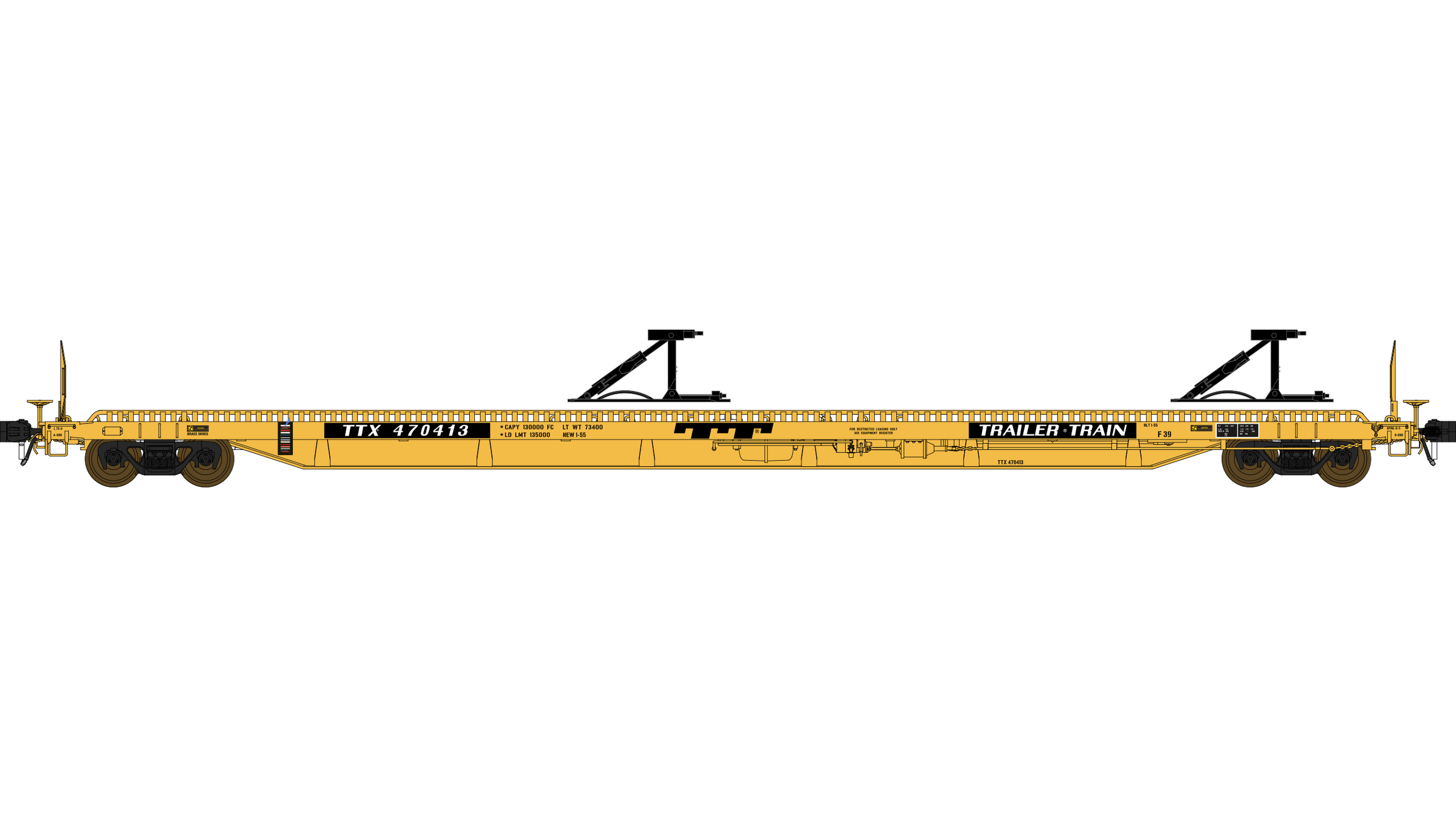 F39 Flatcar 75' - Trailer Train - TTX — Class One Model Works