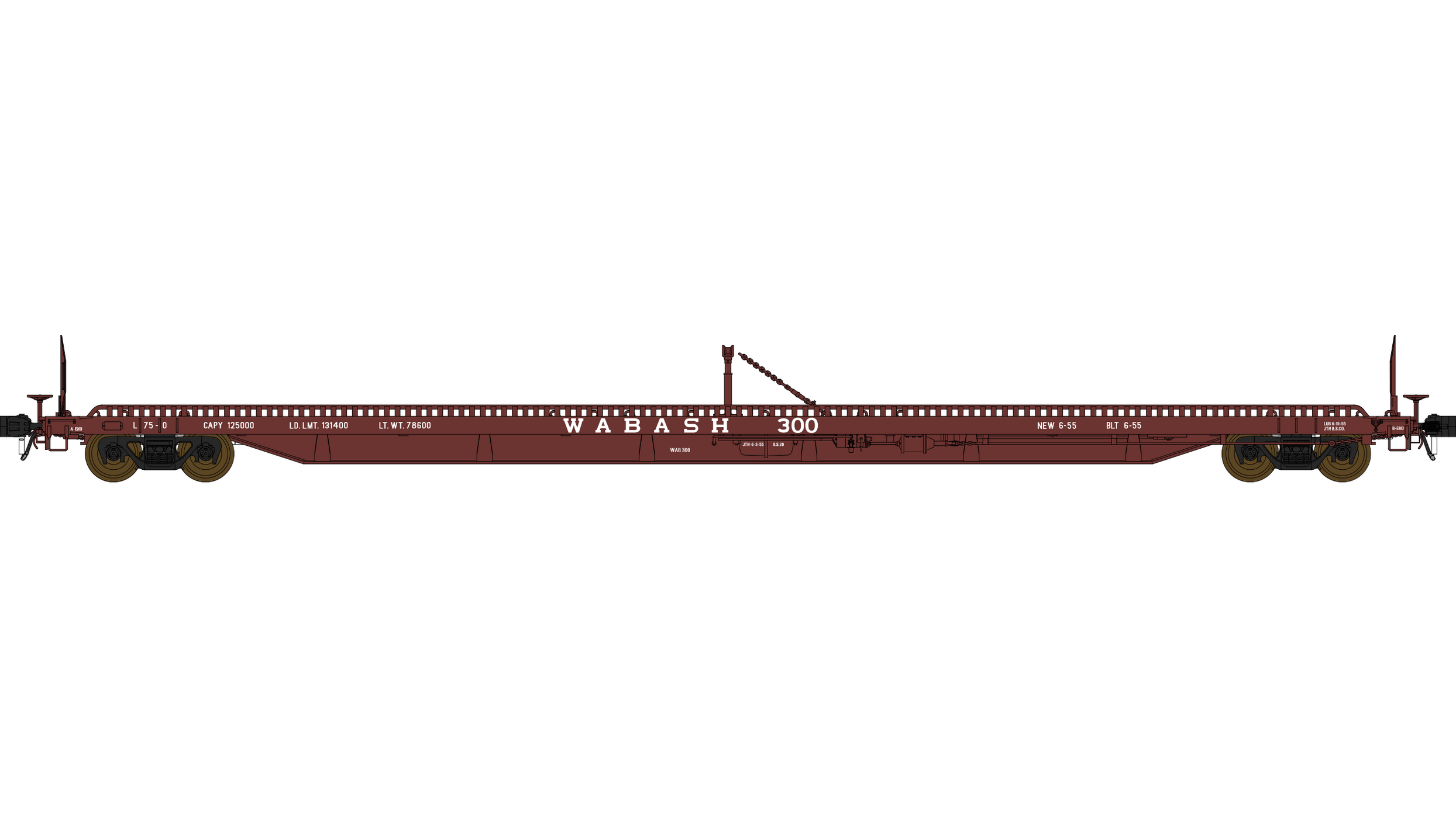 F39 Flatcar 75' - Wabash — Class One Model Works