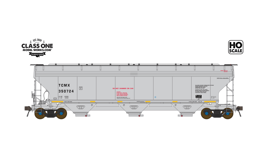 A side view of the ARI 5200 Hopper Car - Transportation of America