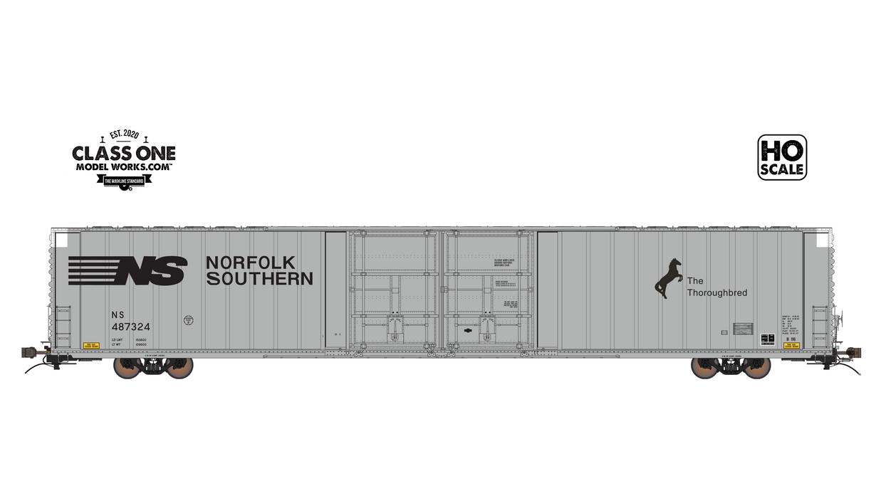 THRALL 86' HIGHCUBE BOXCAR - 4 DOOR - NORFOLK SOUTHERN - RUN 2