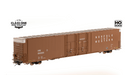 A side view of the Thrall 86’ Highcube Boxcar 4-door Norfolk & Western in Brown
